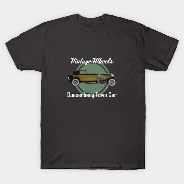 Vintage Wheels - Duesenberg Town Car T-Shirt by DaJellah